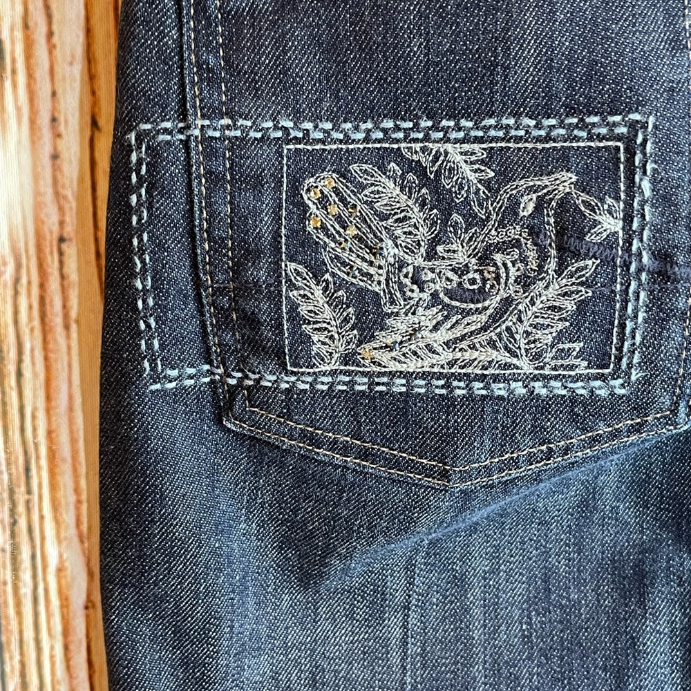 7 FOR ALL MANKIND JEANS BLUE EMBROIDERED on BACK POCKET, U 190B080U080U Size 28 - Picture 4 of 8